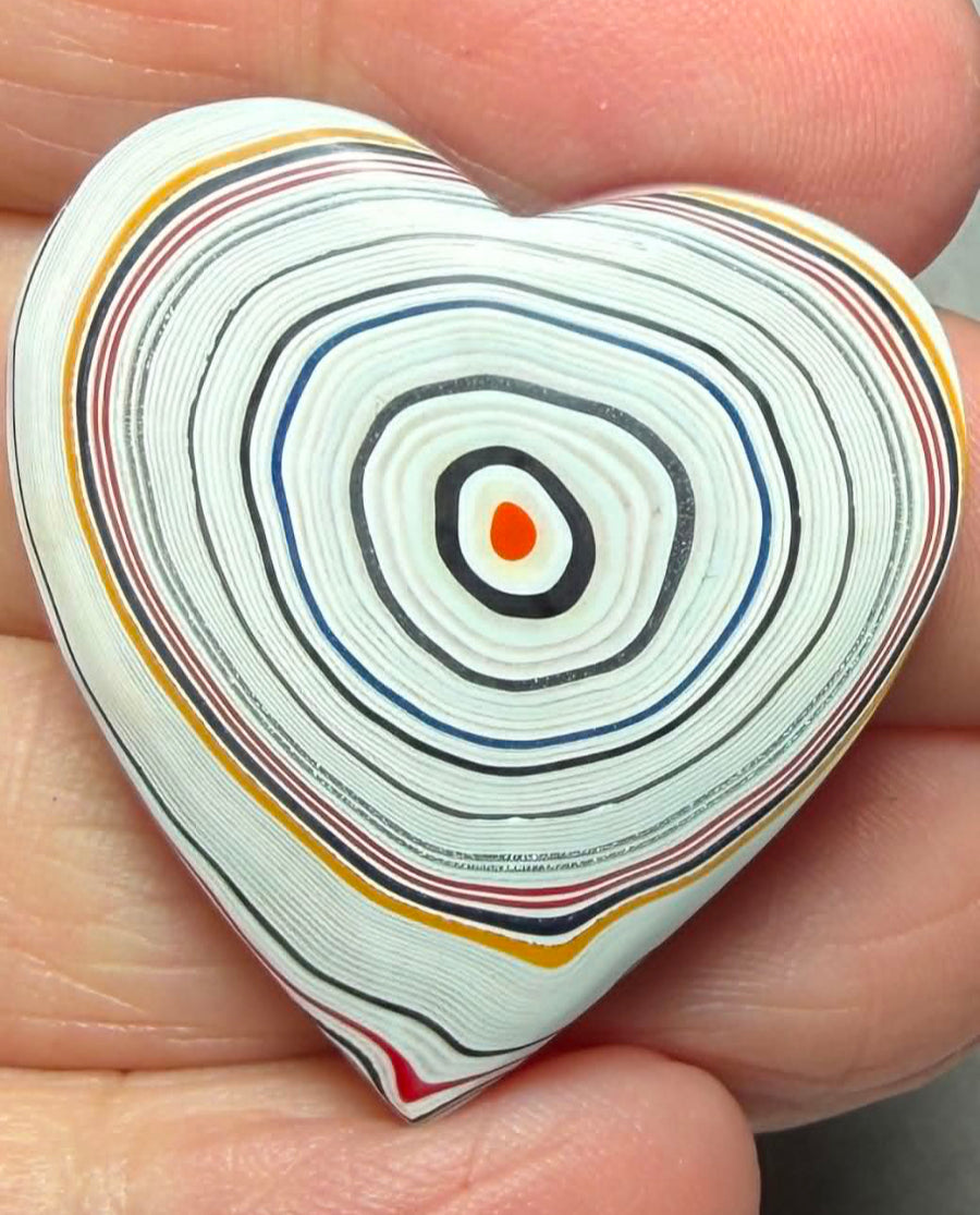 Heart 33x31mm Kenworth Fordite Cabochon 69