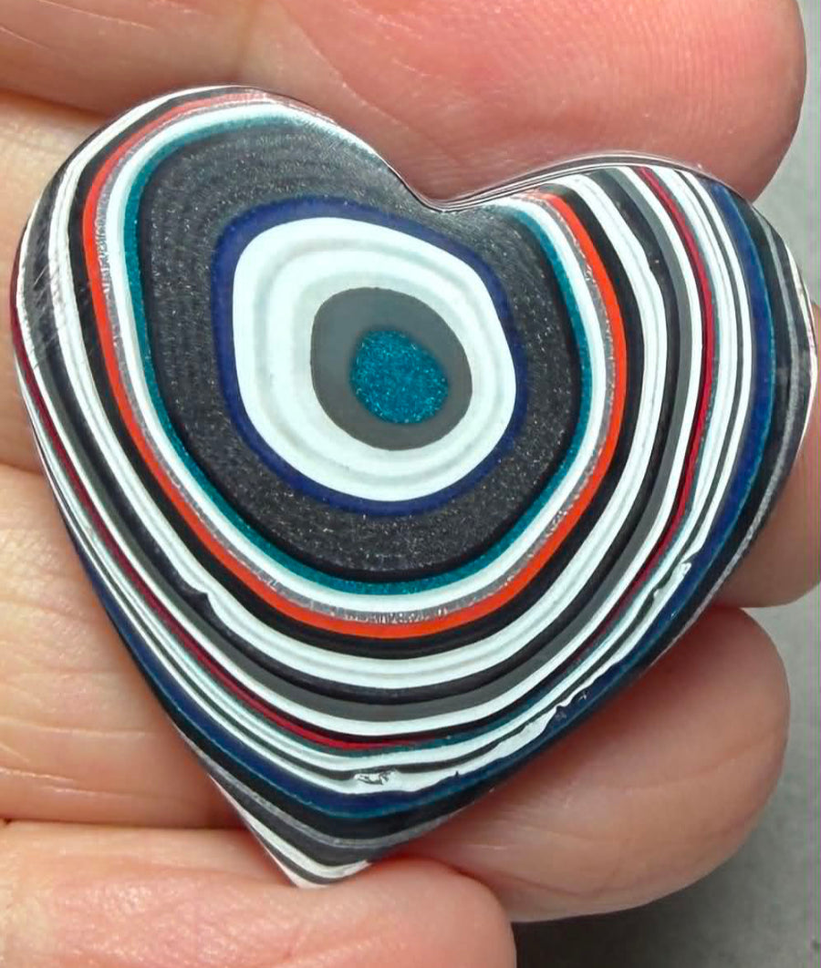 Heart 32x32mm Kenworth Fordite Cabochon 71