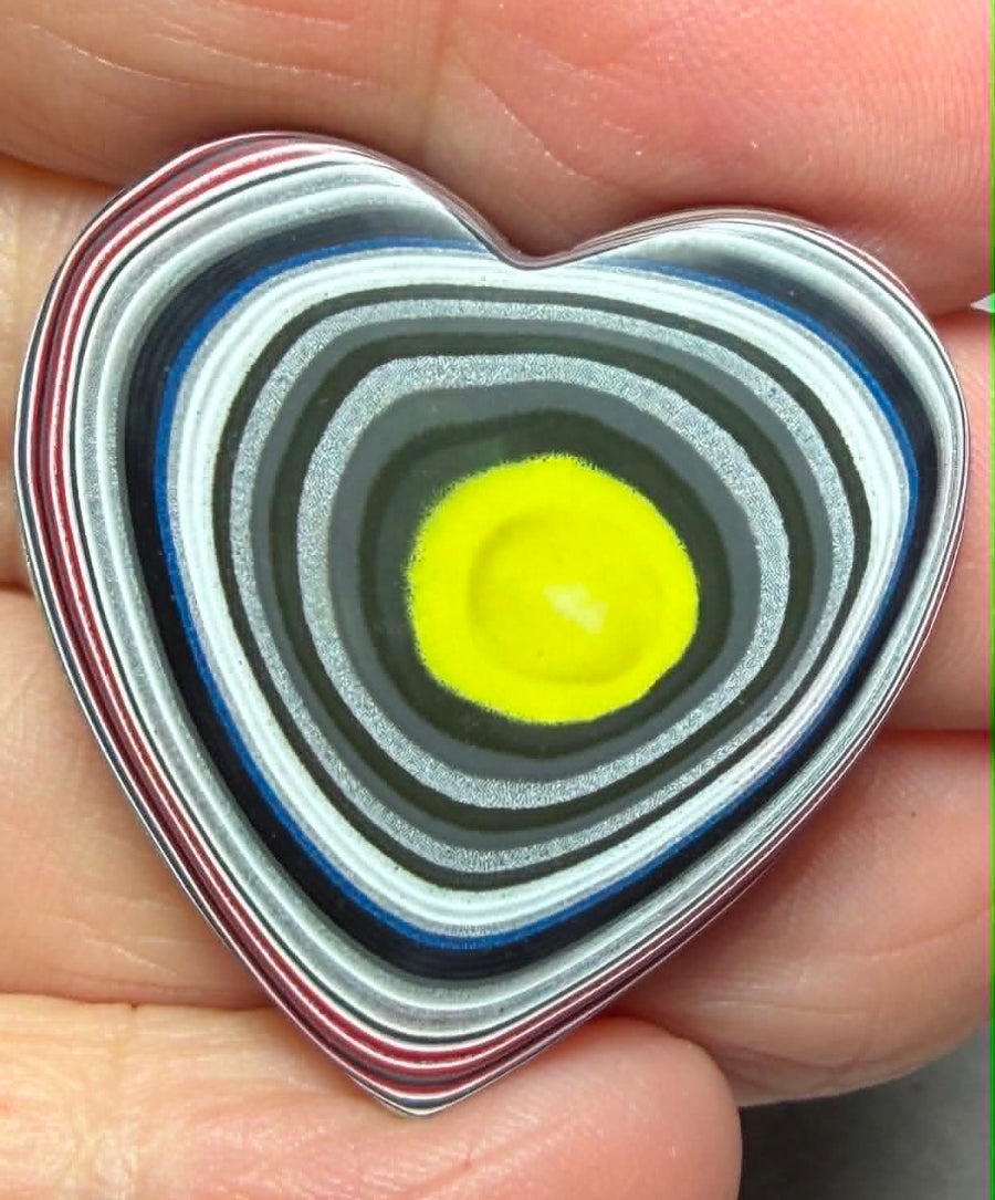 Heart 33x32mm Kenworth Fordite Cabochon 72