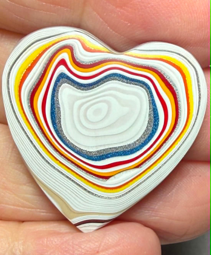 Heart 30x30mm Kenworth Fordite Cabochon 75
