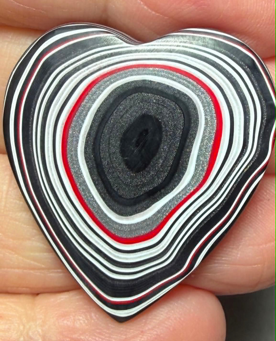 Heart 33x29mm Kenworth Fordite Cabochon 76