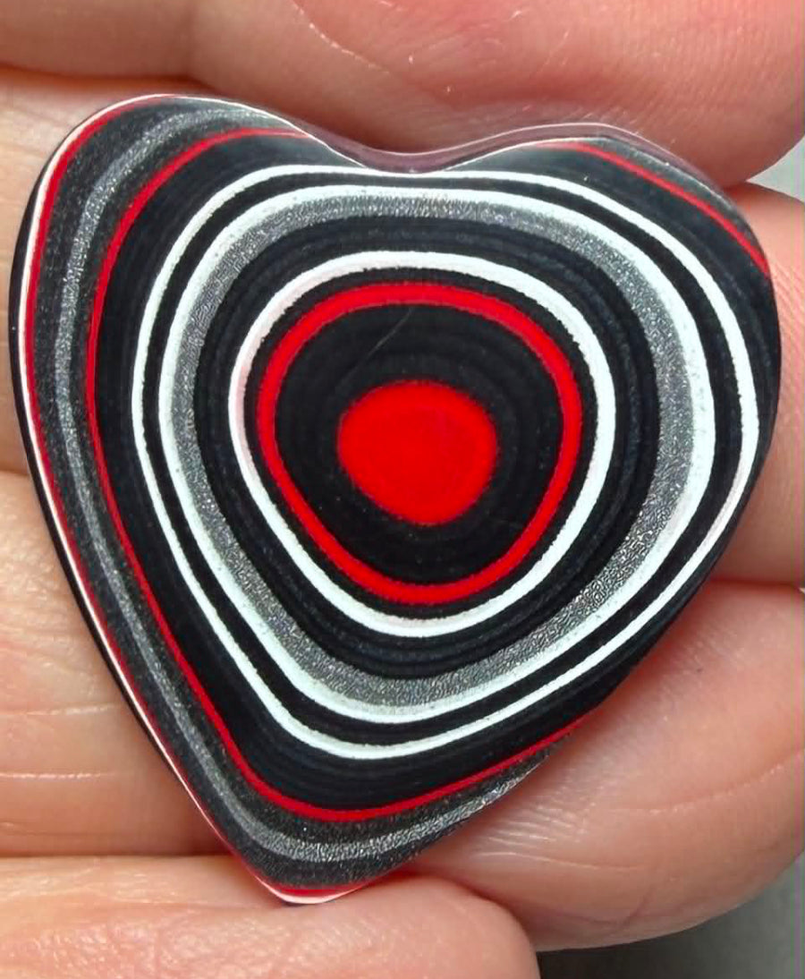 Heart 29x27mm Kenworth Fordite Cabochon 78
