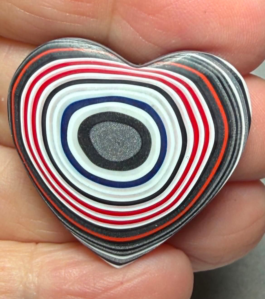 Heart 30x32mm Kenworth Fordite Cabochon 79