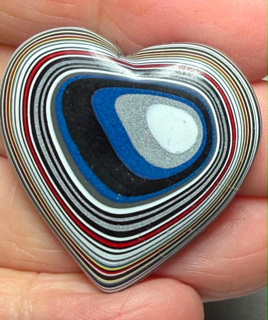 Heart 33x33mm Kenworth Fordite Cabochon 82