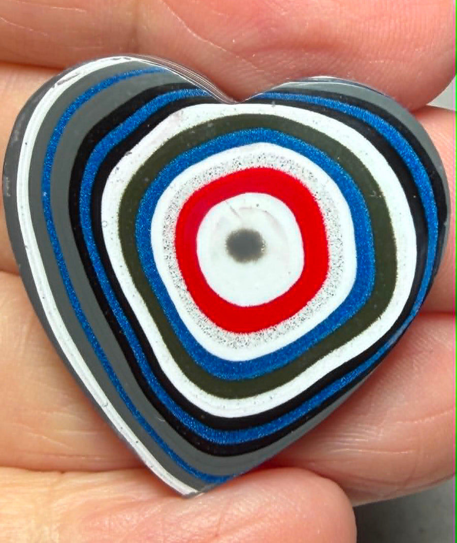 Heart 31x31mm Kenworth Fordite Cabochon 86