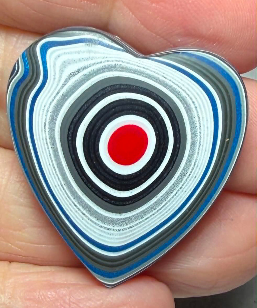 Heart 32x30mm Kenworth Fordite Cabochon 89