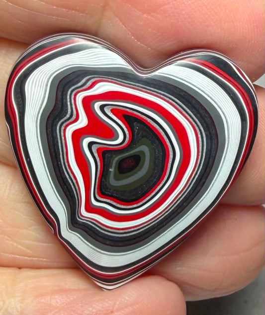 Heart 32x31mm Kenworth Fordite Cabochon 91
