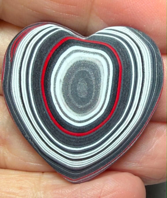 Heart 33x32mm Kenworth Fordite Cabochon 93