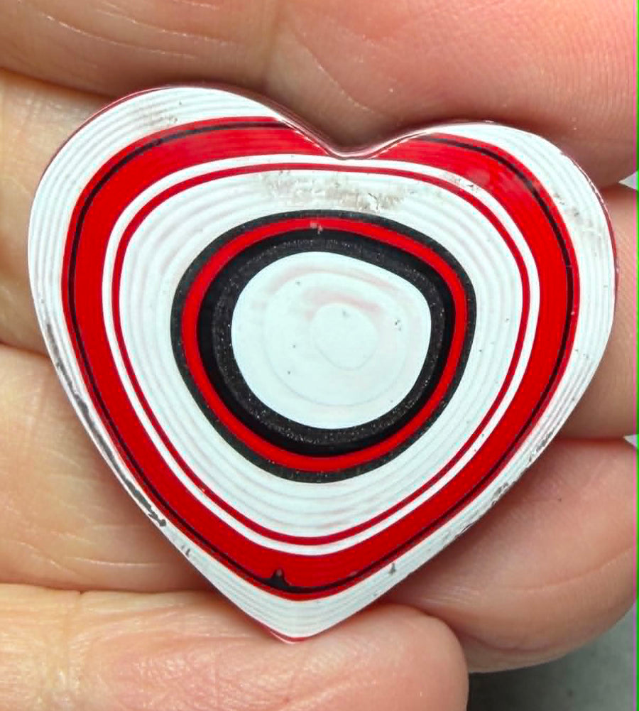 Heart 29x31mm Kenworth Fordite Cabochon 95