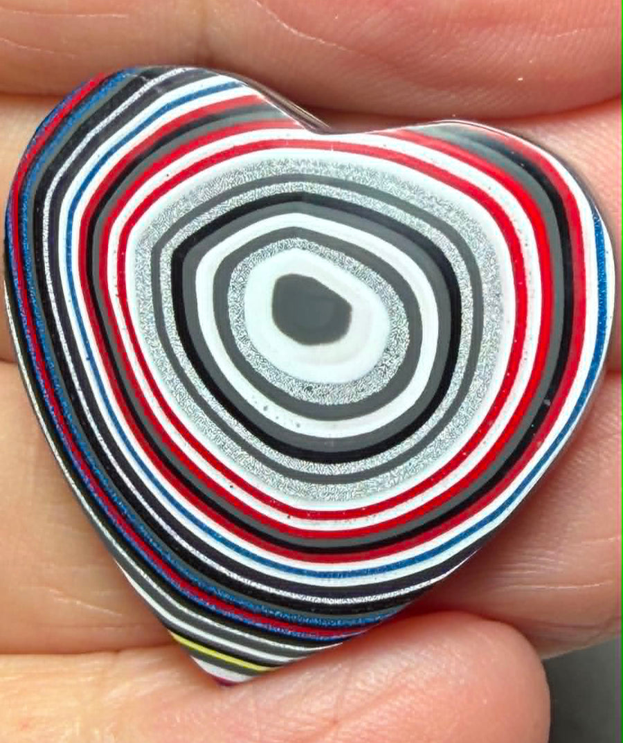 Heart 29x30mm Kenworth Fordite Cabochon 96