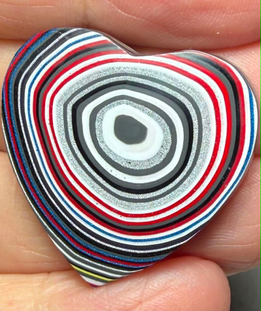 Heart 29x30mm Kenworth Fordite Cabochon 96