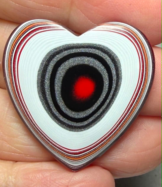 Heart 32x31mm Kenworth Fordite Cabochon 97
