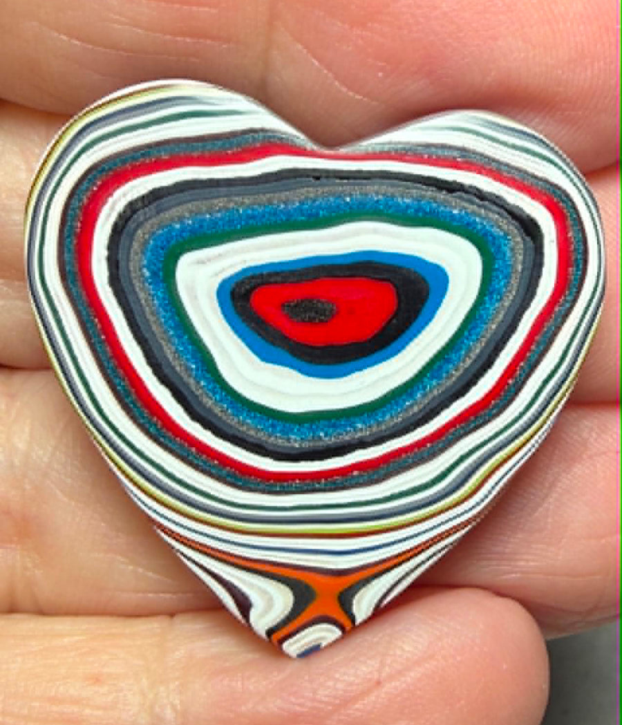 Heart 32x32mm Kenworth Fordite Cabochon 98