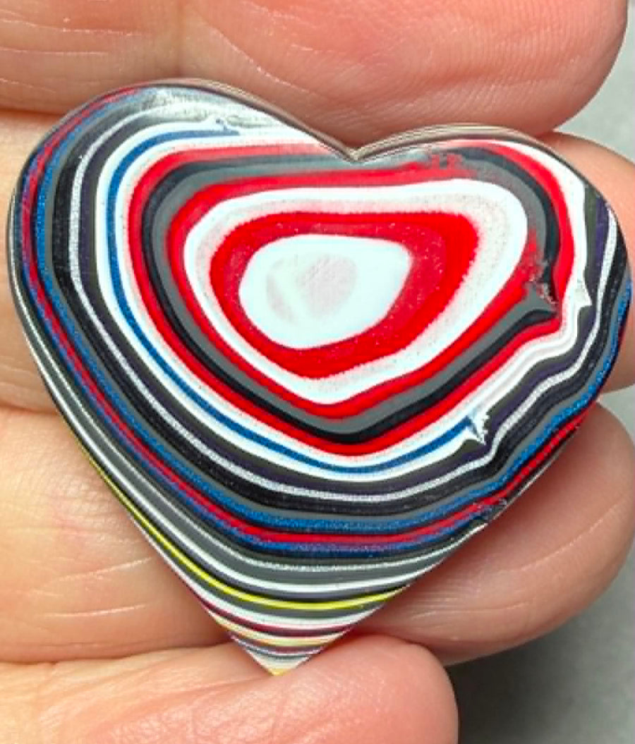 Heart 30x31mm Kenworth Fordite Cabochon 99