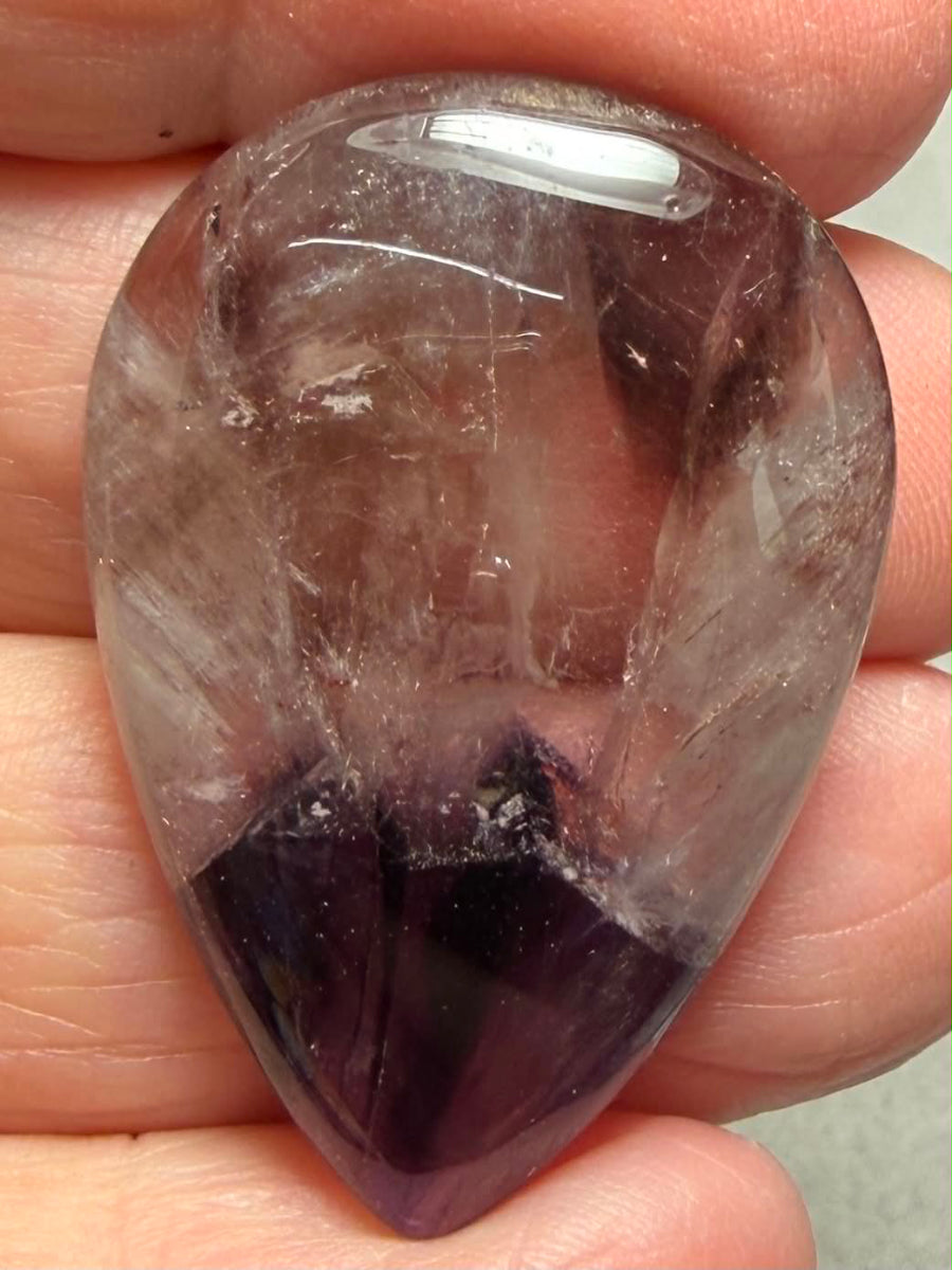 Teardrop 37x25mm Phantom Amethyst Cabochon 09