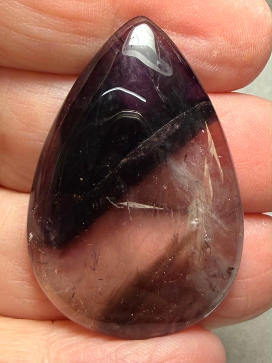 Teardrop 40x27mm Phantom Amethyst Cabochon 11