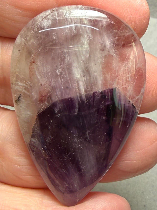 Teardrop 48x32mm Phantom Amethyst Cabochon 12