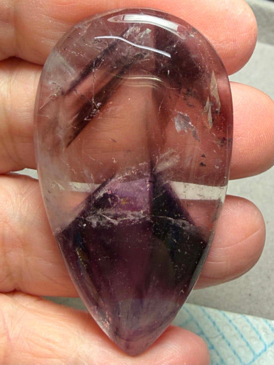 Teardrop 57x32mm Phantom Amethyst Cabochon 20