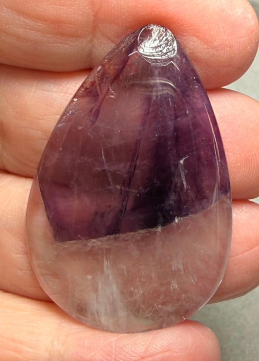 Teardrop 43x29mm Phantom Amethyst Cabochon 22