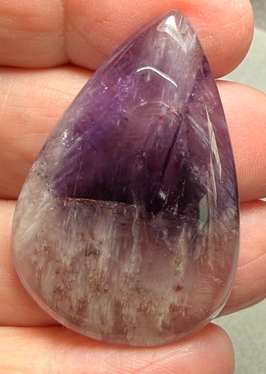 Teardrop 42x28mm Phantom Amethyst Cabochon 23