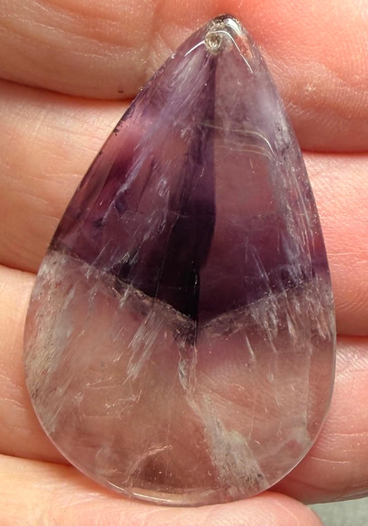 Teardrop 39x25mm Phantom Amethyst Cabochon 24