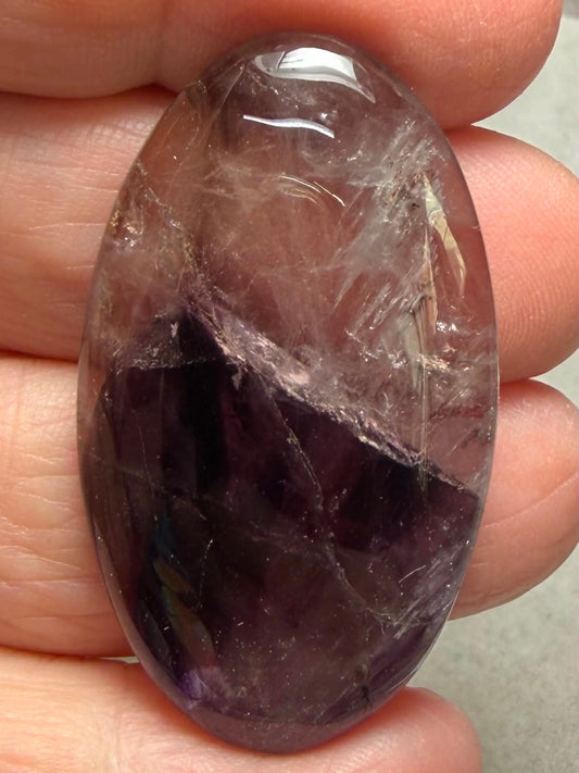 Oval 42x24mm Phantom Amethyst Cabochon 25