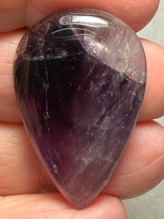 Teardrop 34x23mm Phantom Amethyst Cabochon 28