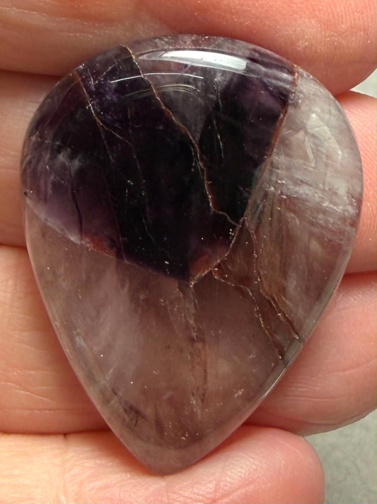 Teardrop 36x28mm Phantom Amethyst Cabochon 31
