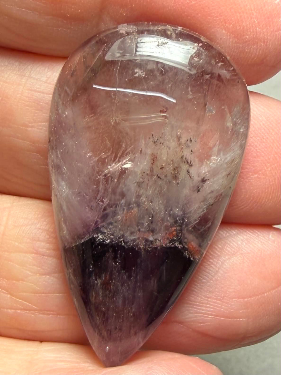 Teardrop 39x22mm Phantom Amethyst Cabochon 32