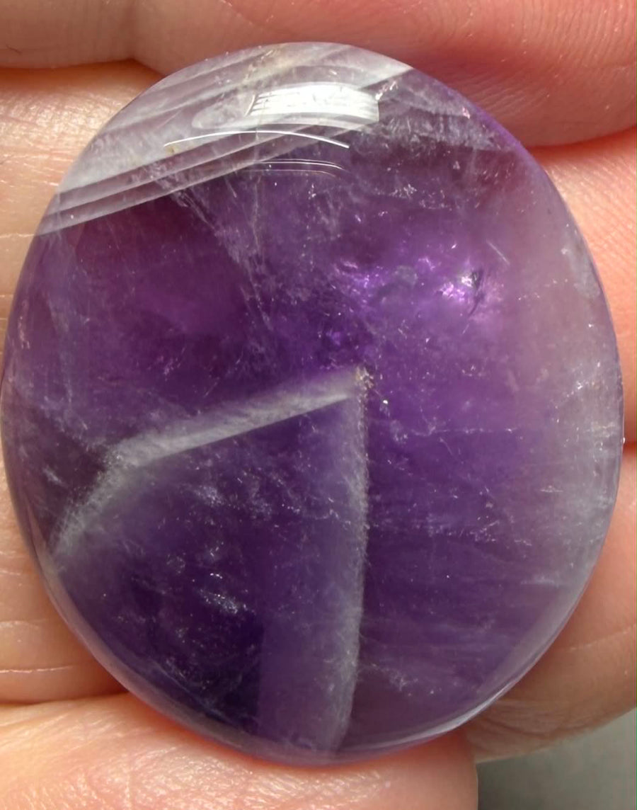 Oval 28x24mm Amethyst Cabochon 16