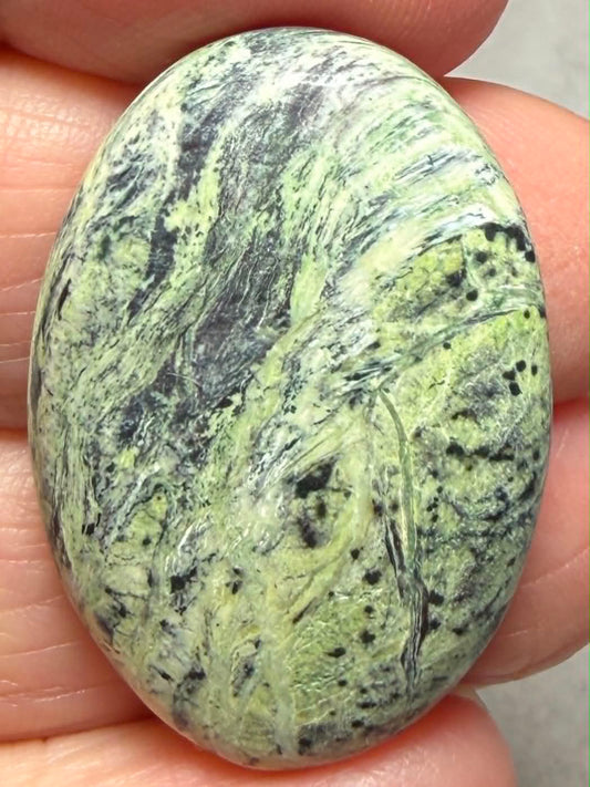 Oval 34x23mm Lemon Chrysoprase Cabochon 11