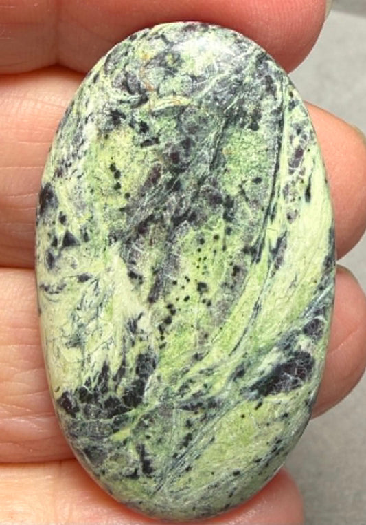 Oval 42x25mm Lemon Chrysoprase Cabochon 14
