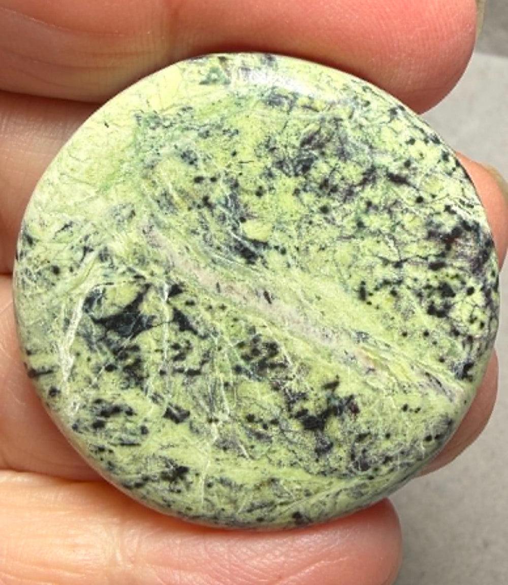 Round 37x37mm Lemon Chrysoprase Cabochon 23
