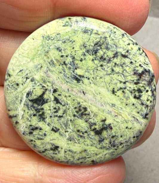 Round 37x37mm Lemon Chrysoprase Cabochon 23