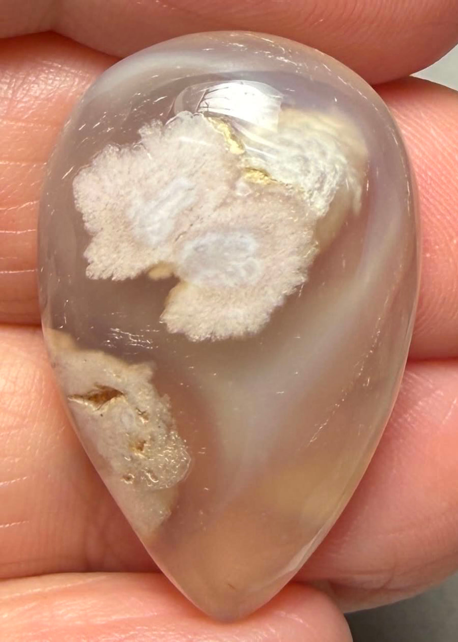 Teardrop 30x19mm Cherry Blossom Agate Cabochon 29