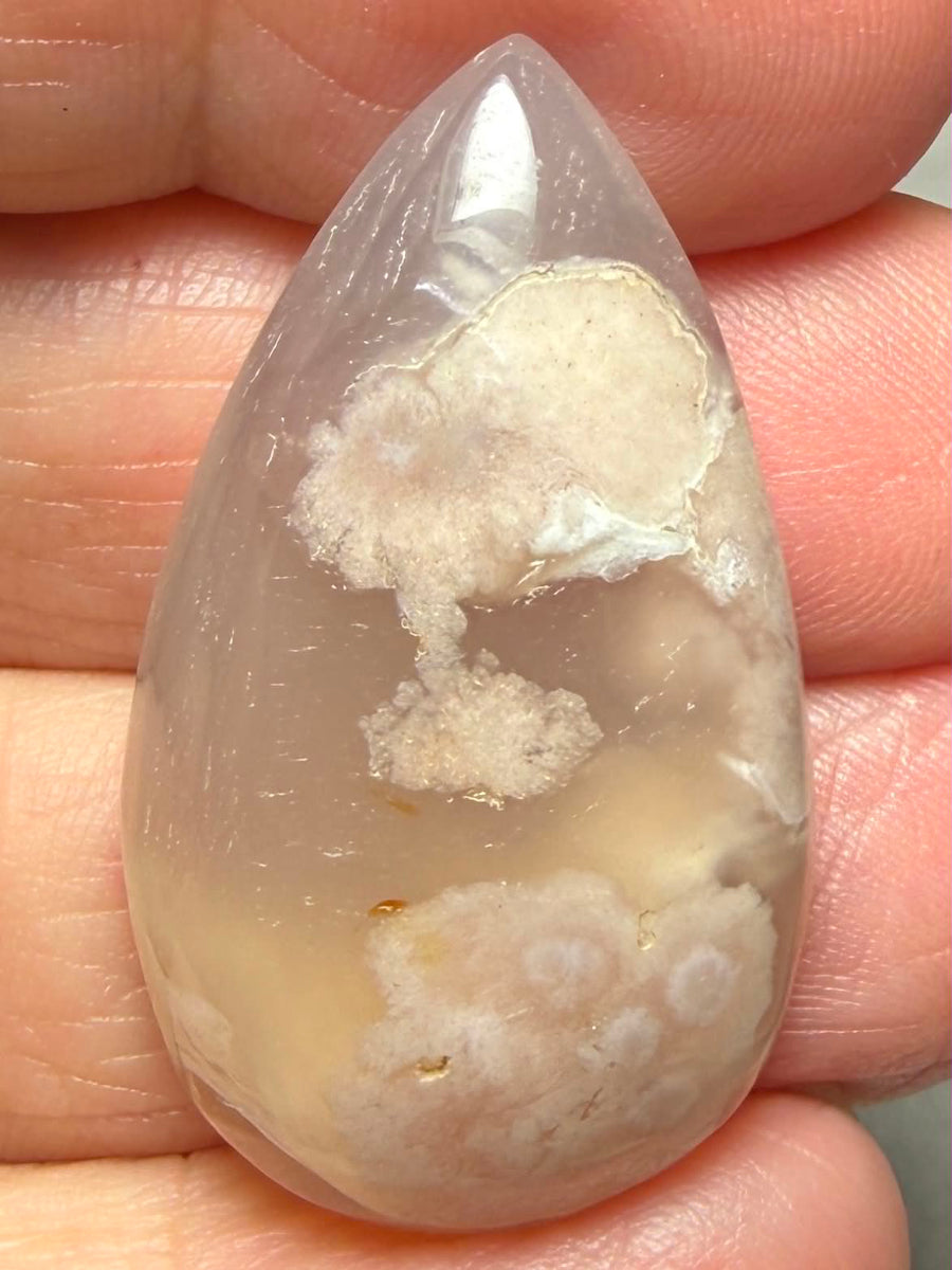 Teardrop 35x20mm Cherry Blossom Agate Cabochon 32