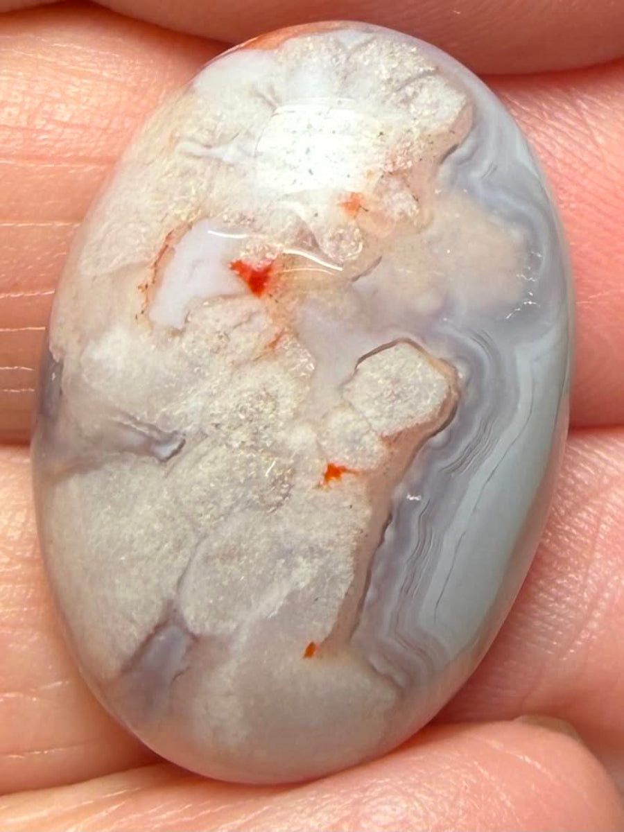 Oval 25x18mm Cherry Blossom Agate Cabochon 37