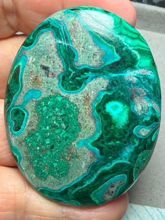 Oval 62x48mm Malacolla Cabochon 13