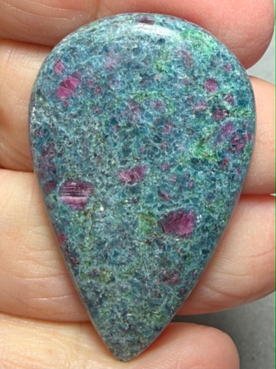 Teardrop 45x29mm Ruby Kyanite Cabochon 35