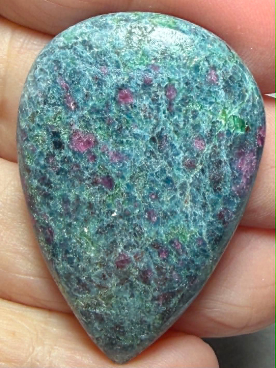 Teardrop 41x29mm Ruby Kyanite Cabochon 38