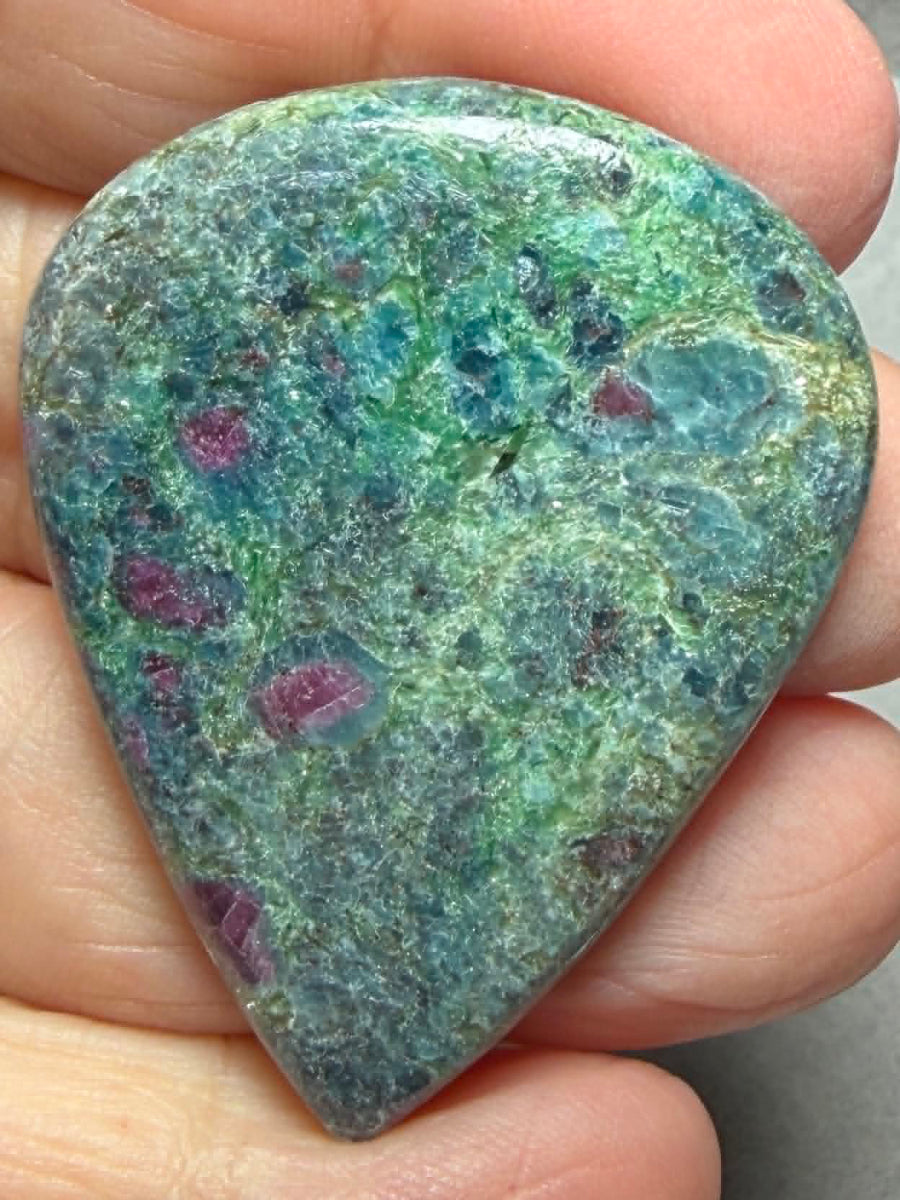 Teardrop 44x35mm Ruby Kyanite Cabochon 51