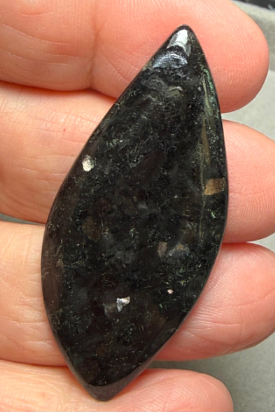 Freeform 50x23mm Nuummite Cabochon 55