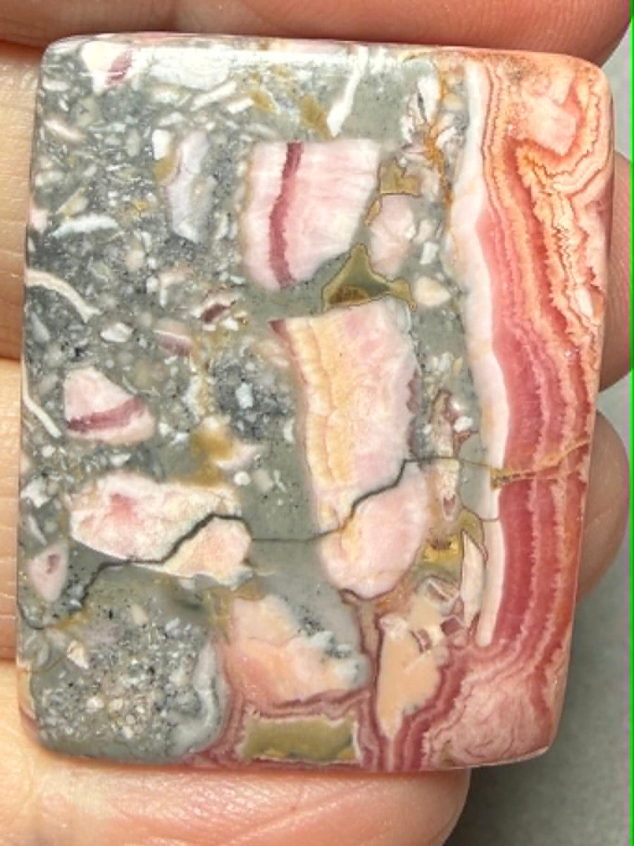 Rectangle 37x29mm Rhodochrosite Cabochon 55