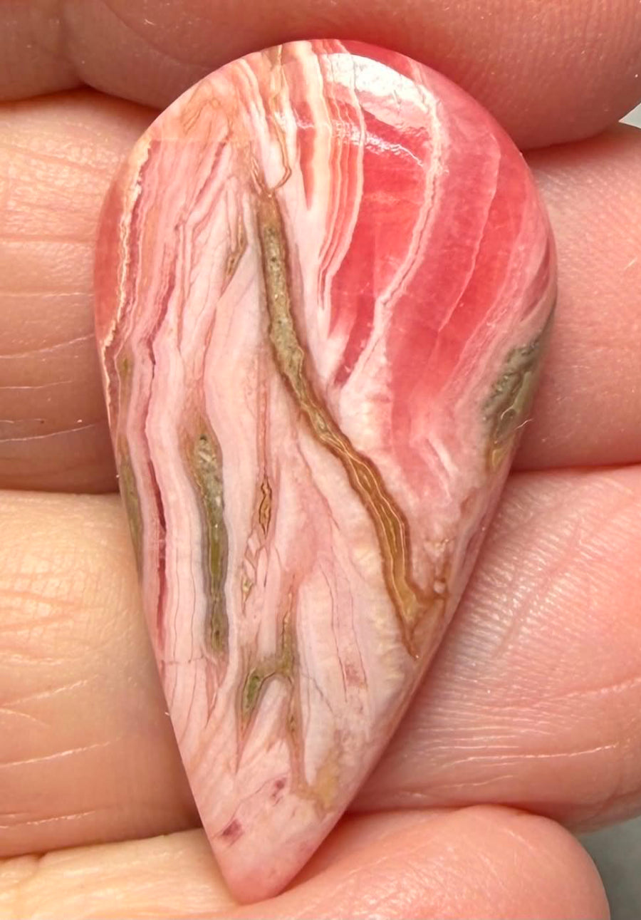 Teardrop 33x17mm Rhodochrosite Cabochon 76