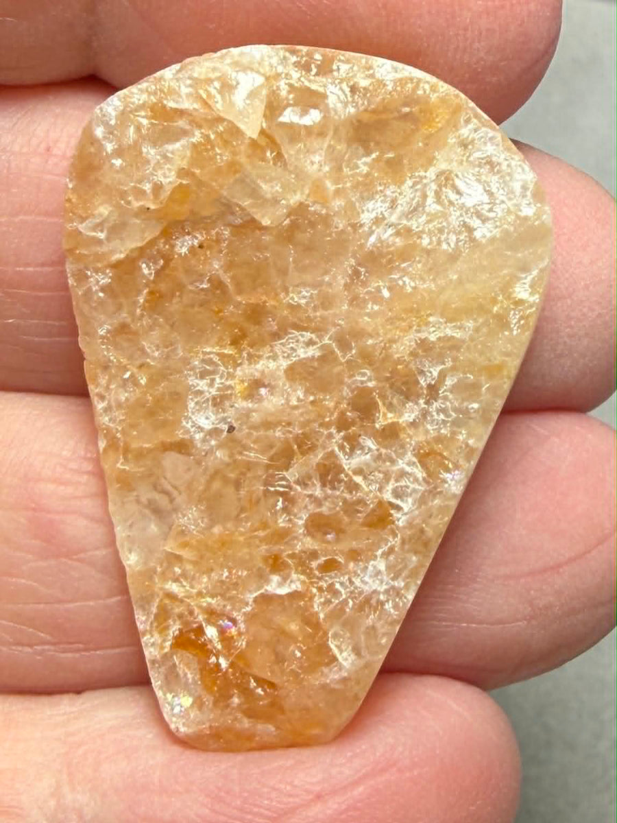 Teardrop 34x23mm Himalayan Druzy Citrine Cabochon 35