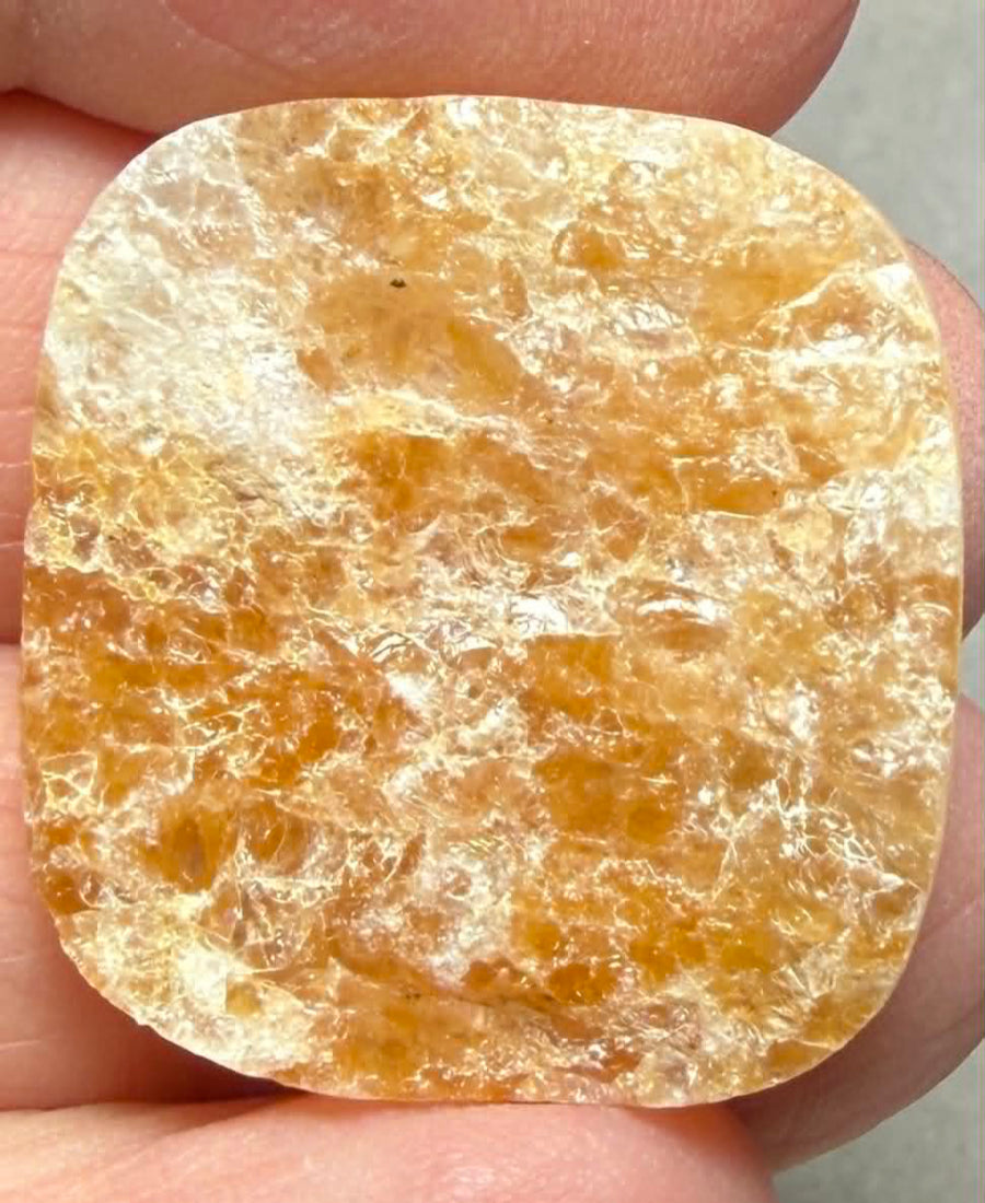 Rectangle 27x25mm Himalayan Druzy Citrine Cabochon 43
