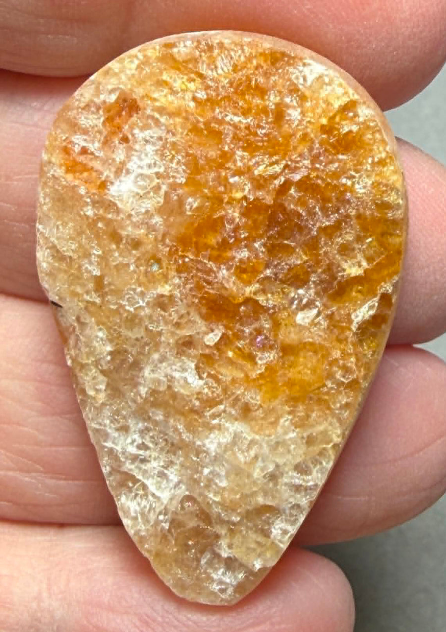Teardrop 39x25mm Himalayan Druzy Citrine Cabochon 44