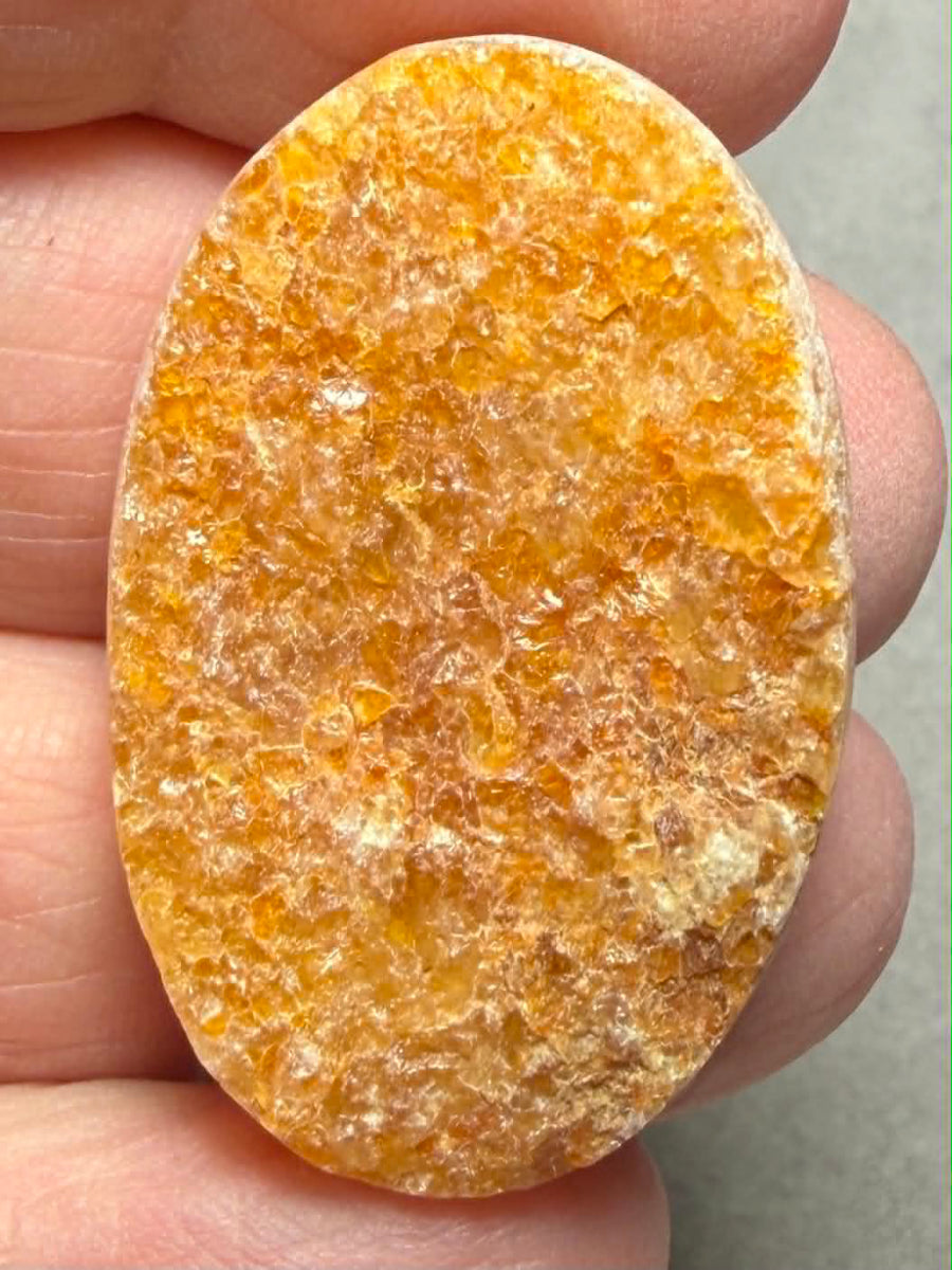 Oval 35x23mm Himalayan Druzy Citrine Cabochon 45