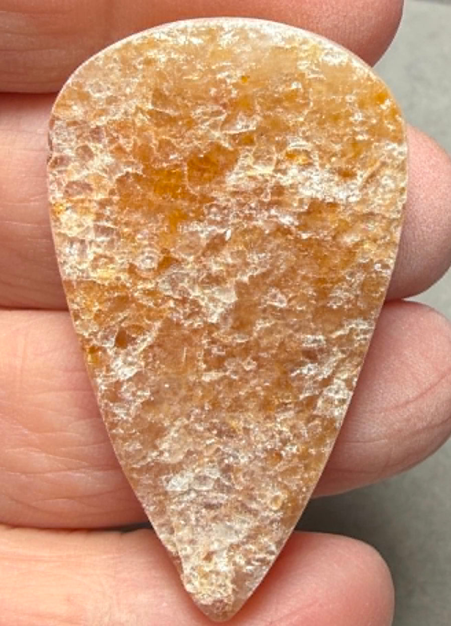 Teardrop 45x27mm Himalayan Druzy Citrine Cabochon 46