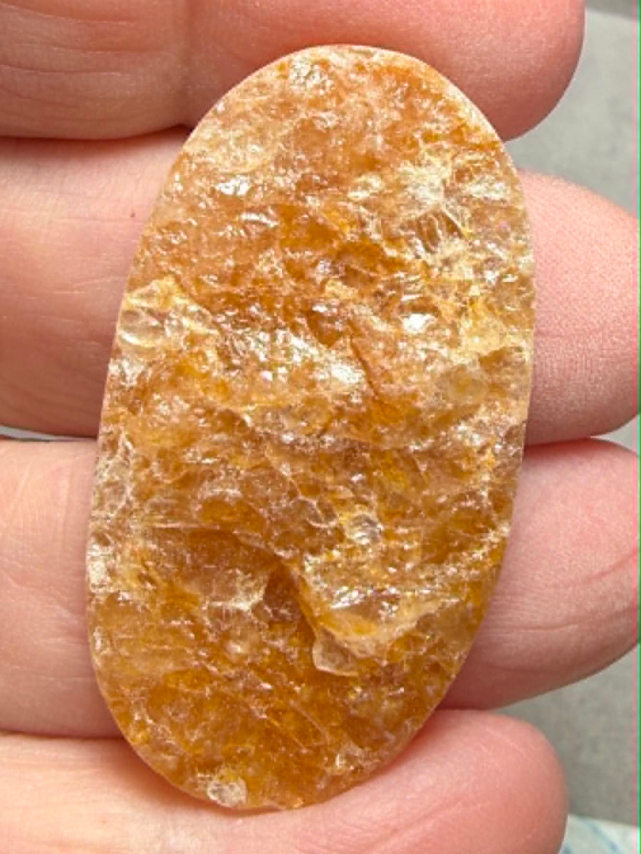 Oval 42x23mm Himalayan Druzy Citrine Cabochon 47
